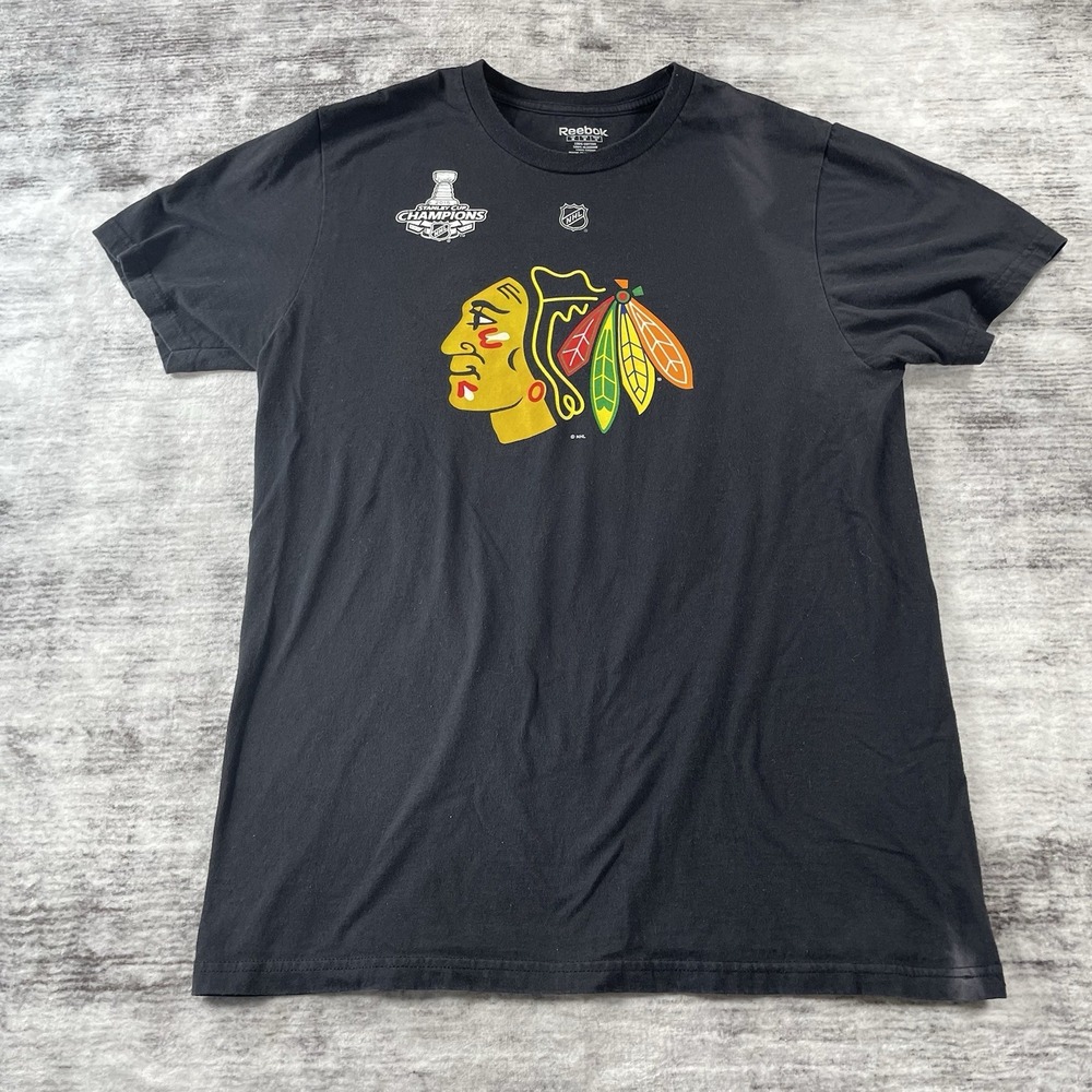 Mens Reebok Chicago Blackhawks 2015 Stanley Cup Champions Duncan Keith Sz M
